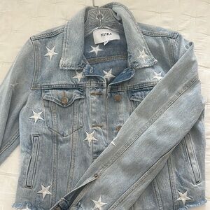 Pistola Light Blue Denim Jacket with White Stars